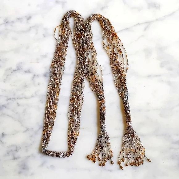 RARE. NWOT. Vintage The Limited Natural Shell Braided Belt with shades of Ivory. RARE. NWOT. Vintage The Limited Natural Shell Braided Belt  main image 3